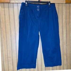 Dressbarn Blue Cropped‎ Pants Women's Size 12 Casual Career